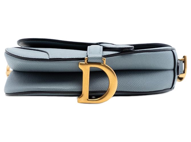 Borsa Saddle in pelle di vitello granulata blu Dior Blu chiaro - vista 3