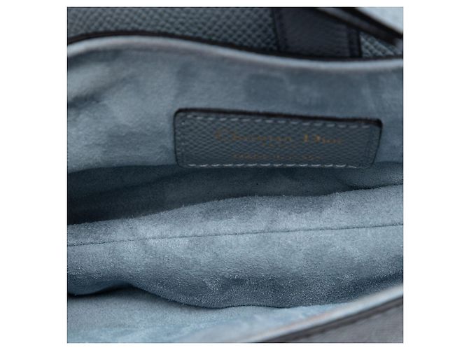 Borsa Saddle in pelle di vitello granulata blu Dior Blu chiaro - vista 4