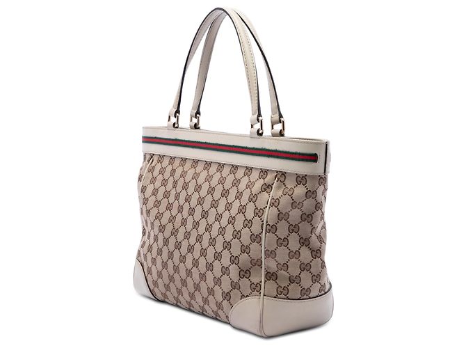 Gucci Mayfair Tote aus beigem GG Canvas - Ansicht 2