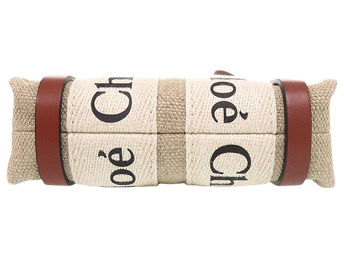 Borsa Chloé Beige Nano Canvas Woody - vista 3
