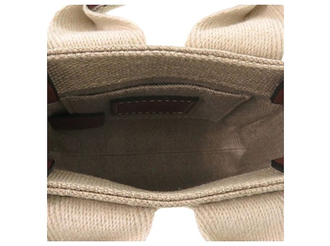 Borsa Chloé Beige Nano Canvas Woody - vista 4