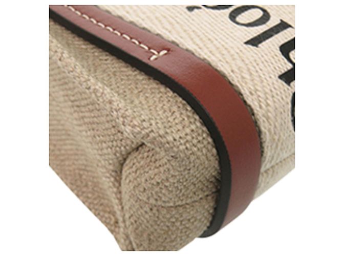 Borsa Chloé Beige Nano Canvas Woody - vista 8