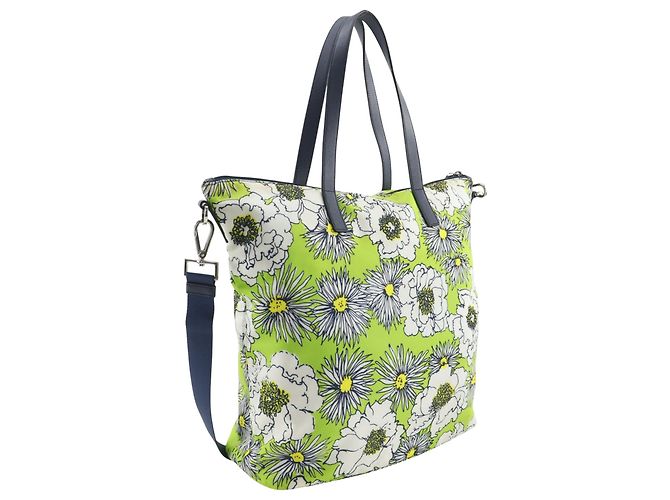 Satchel Prada Green Tessuto Stampato Verde Verde chiaro - vista 2