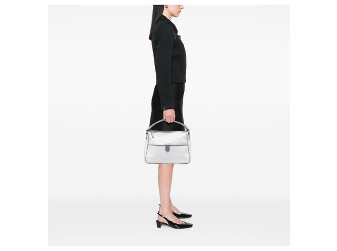 Borsa Joy GG Supreme bianca Gucci - vista 5