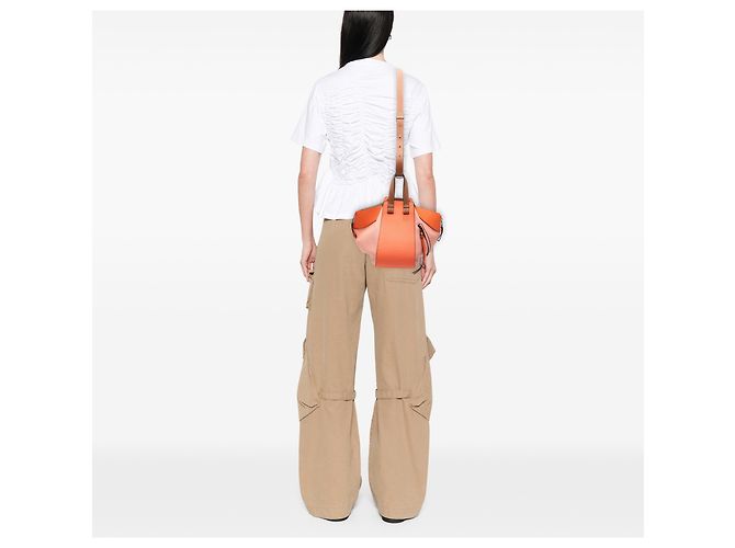 LOEWE Hammock Tasche Orange Small Tricolor Soft Grained Calfskin - Ansicht 7