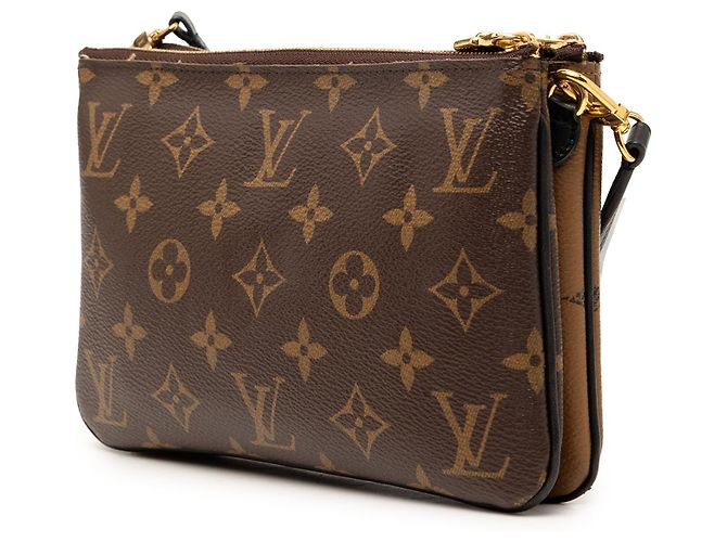 Pochette Louis Vuitton Brown Monogram Giant Reverse Double Zip Marrone - vista 2