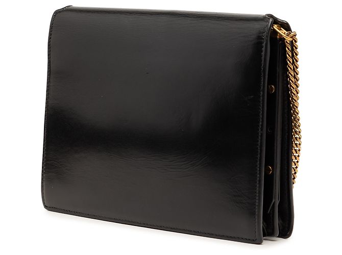 Borsa Cassandra con chiusura monogramma in pelle di vitello liscia nera Saint Laurent Nero - vista 2