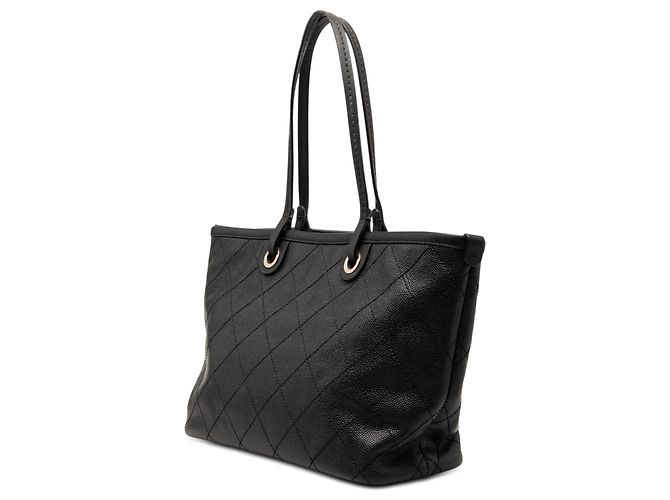Chanel Black CC Caviar Wild Stitch On the Road Tote Nero - vista 2