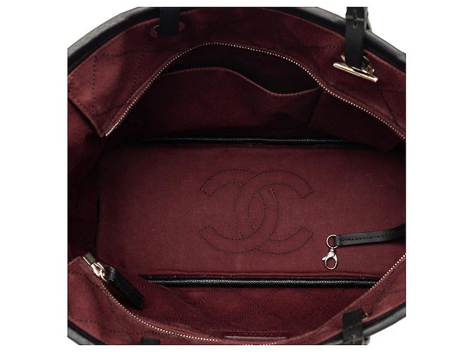 Chanel Black CC Caviar Wild Stitch On the Road Tote Nero - vista 4