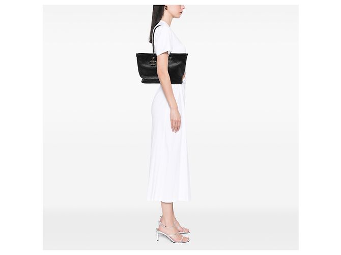 Chanel Black CC Caviar Wild Stitch On the Road Tote Nero - vista 7