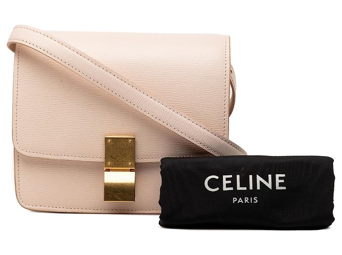 Céline Celine Brown Small Calfskin Classic Box Marrone Beige - vista 8