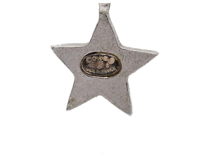 Orecchini Chanel Silver CC in ottone e strass Star Drop con chiusura a perno Argento - vista 3