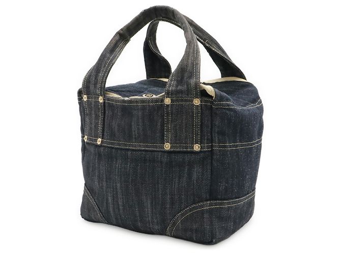 Borsa Tote Chanel Sparkling Denim Coco Mark Blu - vista 3