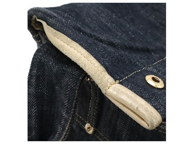 Borsa Tote Chanel Sparkling Denim Coco Mark Blu - vista 5