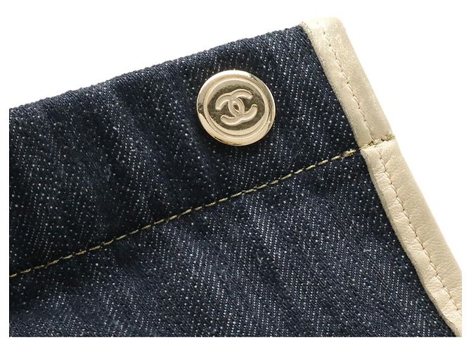 Borsa Tote Chanel Sparkling Denim Coco Mark Blu - vista 6