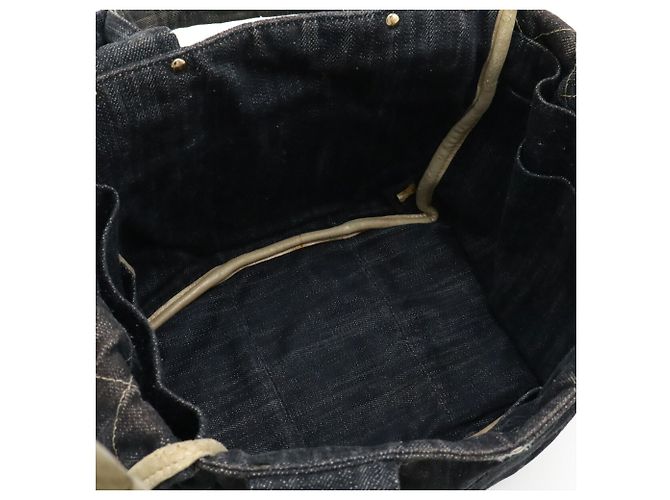 Borsa Tote Chanel Sparkling Denim Coco Mark Blu - vista 8