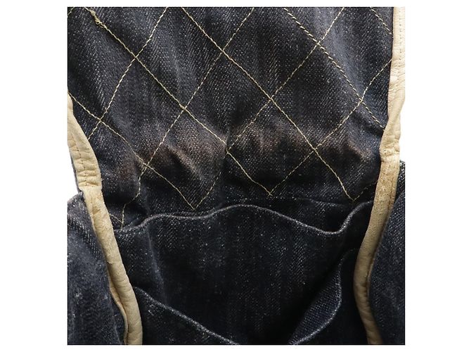 Borsa Tote Chanel Sparkling Denim Coco Mark Blu - vista 9