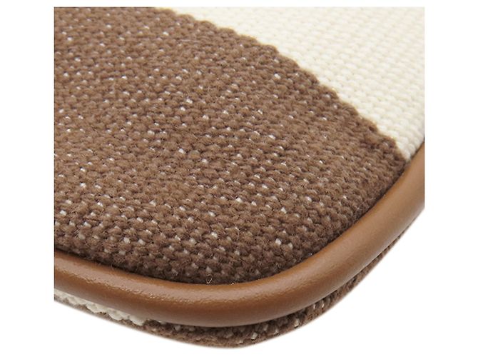 Borsa a coulisse in tela a righe marroni con logo Miu Miu Marrone - vista 7