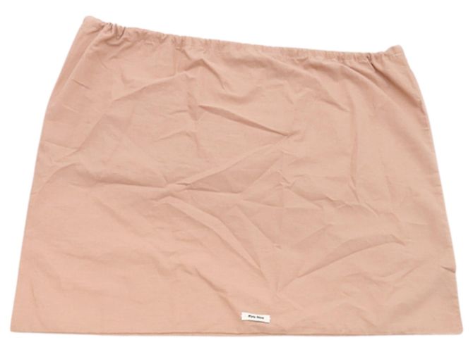 Borsa a coulisse in tela a righe marroni con logo Miu Miu Marrone - vista 9
