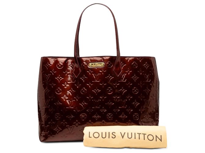 Louis Vuitton Red Monogram Vernis Wilshire MM Rosso Bordò - vista 8