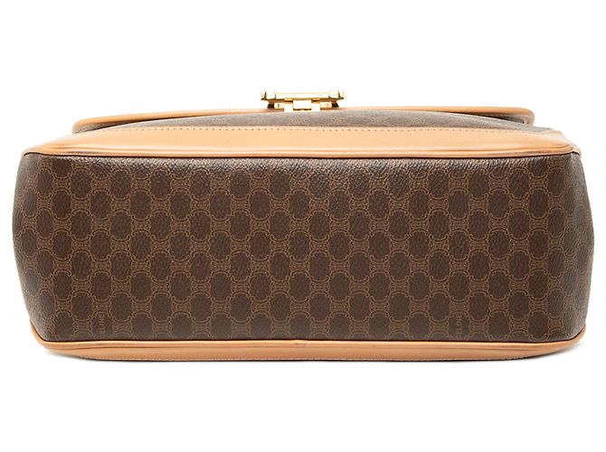 Céline Celine Top Handle Tasche aus braunem Macadam beschichtetem Canvas - Ansicht 3
