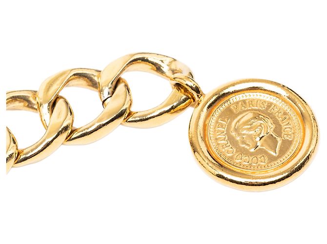 Chanel Gold Gold Plated CC Medallion Kettengürtel Golden - Ansicht 2