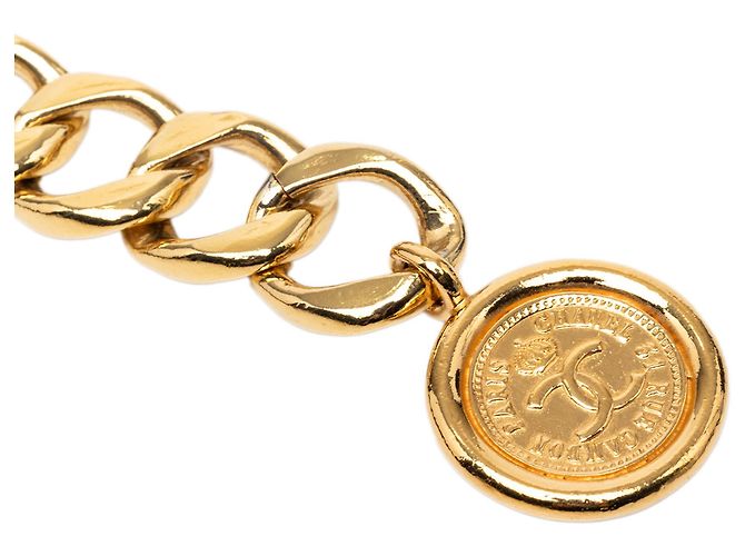 Chanel Gold Gold Plated CC Medallion Kettengürtel Golden - Ansicht 3