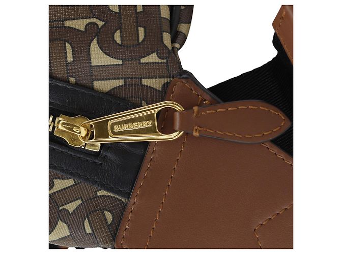 Bolso de cintura Burberry Brown Monogram Stripe E-Canvas Castaño - vista 13