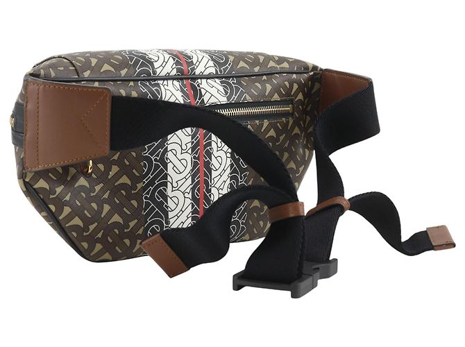 Bolso de cintura Burberry Brown Monogram Stripe E-Canvas Castaño - vista 2