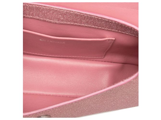 Balenciaga Pink Small Glitter Fabric XX Flap Rosa - vista 4