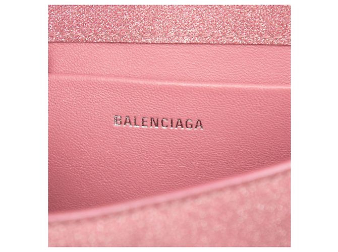 Balenciaga Pink Small Glitter Fabric XX Flap Rosa - vista 5