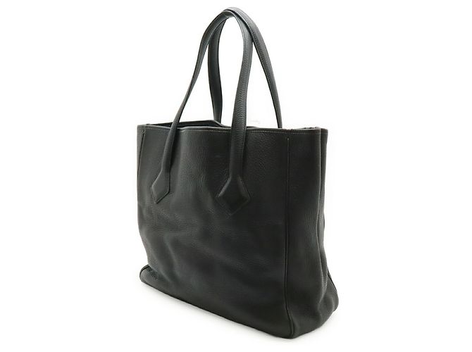 Hermès Borsa Tote Hermes Victoria Cabas 32 in Noir Nero - vista 3