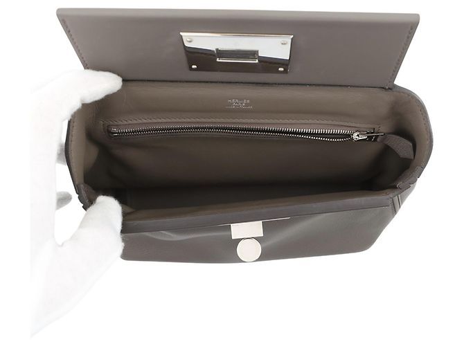 Hermès Hermes 24 Sac Mini Etoupe Evercolor Swift U Shoulder Bag Grigio - vista 6
