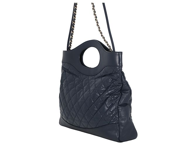 Borsa a Spalla con Catena Chanel Blu navy - vista 2