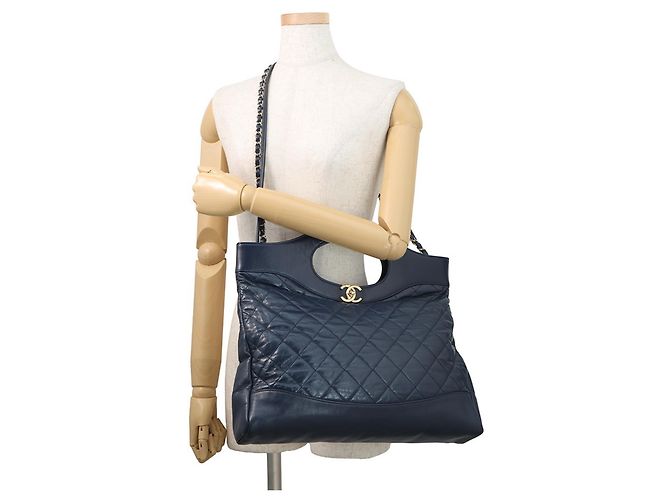 Borsa a Spalla con Catena Chanel Blu navy - vista 4