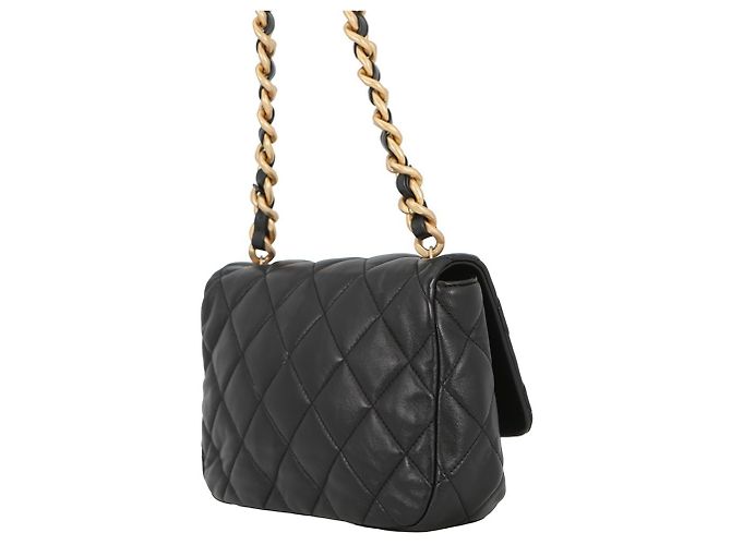 Borsa a tracolla con catena in pelle di agnello nera Chanel Nero - vista 2