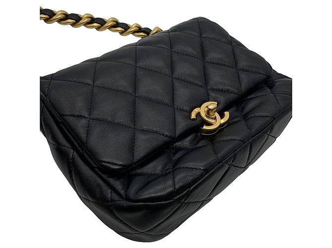 Borsa a tracolla con catena in pelle di agnello nera Chanel Nero - vista 6