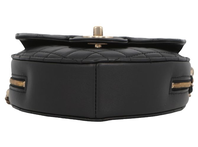 Borsa a Spalla con Catena Chanel Matelassé Heart Shape Nero - vista 3