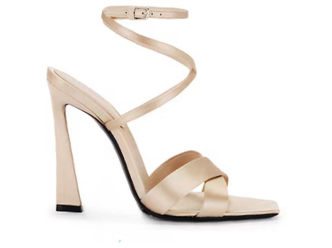 Saint Laurent Corinne 110 Sandali in Raso Beige - vista 2