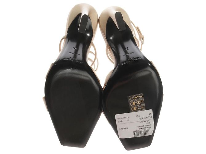 Saint Laurent Corinne 110 Sandali in Raso Beige - vista 4