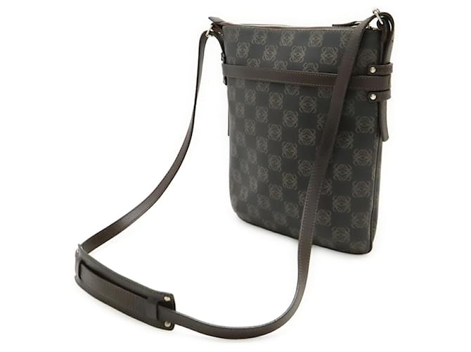 Borsa a tracolla Loewe Repeat Anagram Nero Marrone scuro - vista 3
