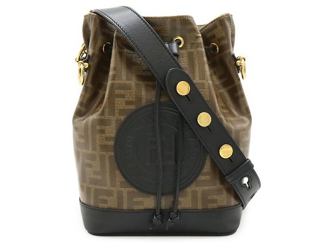 Borsa a secchiello Fendi Zucca Montresor Marrone Nero Beige - vista 2