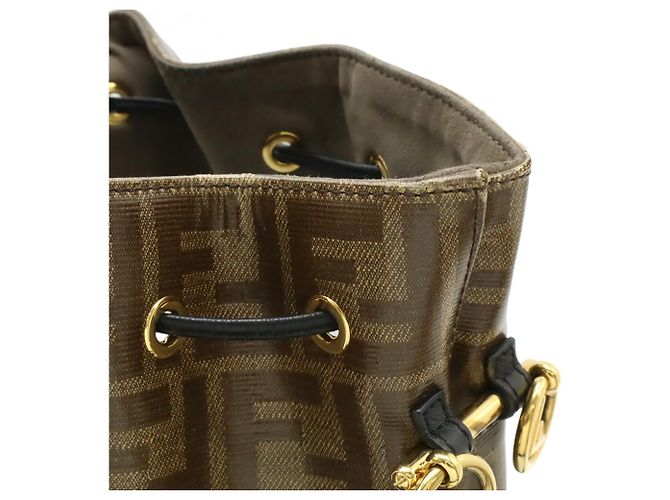 Borsa a secchiello Fendi Zucca Montresor Marrone Nero Beige - vista 8