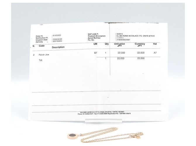 Bulgari Collana da donna Bvlgari in oro rosa 18K con diamante e onice Nero D'oro - vista 6