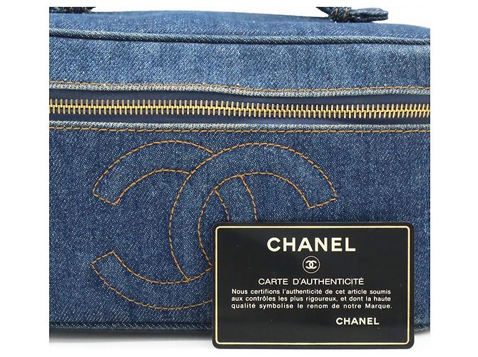 Bolsa de Vanity Chanel Coco Mark em denim Azul - vista 10
