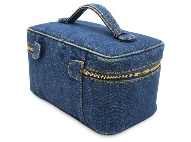 Bolsa de Vanity Chanel Coco Mark em denim Azul - vista 3