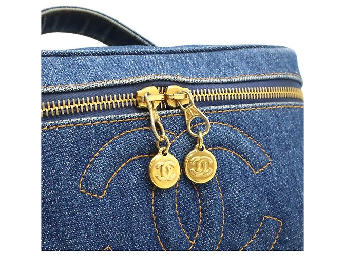 Bolsa de Vanity Chanel Coco Mark em denim Azul - vista 7
