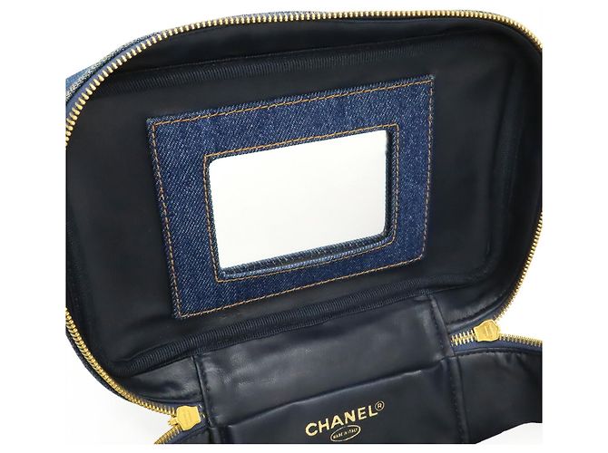 Bolsa de Vanity Chanel Coco Mark em denim Azul - vista 9