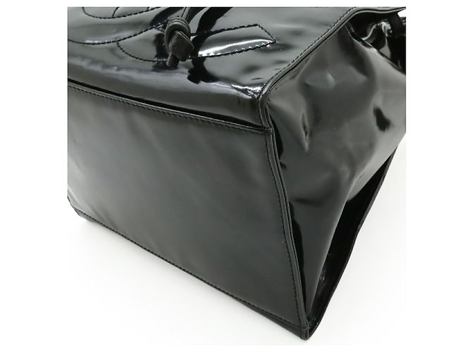 Borsa a tracolla Chanel Coco Mark Chain in pelle smaltata nera Nero - vista 4