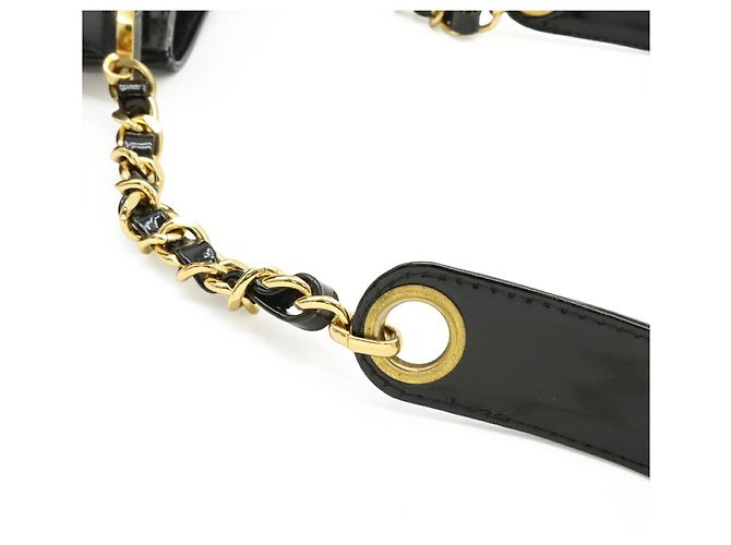 Borsa a tracolla Chanel Coco Mark Chain in pelle smaltata nera Nero - vista 6